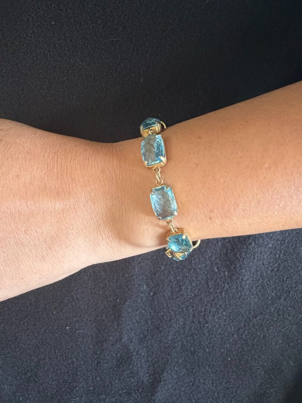 Catherine Popesco Swarovski Aqua Crystal Bracelet - Picture 5 of 5